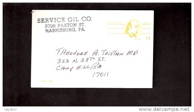 George Wythe - Scott # UX108 - Service Oil Co. Harrisburg, PA - 1981-00