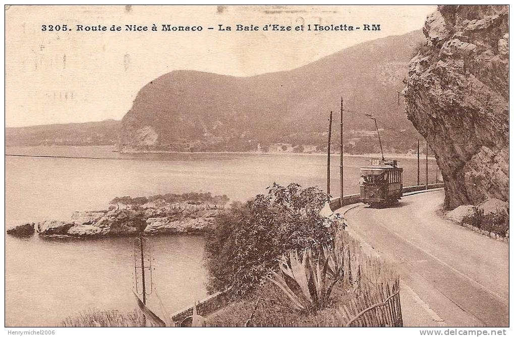 06 Route Ligne  De Nice A Monaco , Le Tram Tramway A La Baie D'eze Et Isoleta, Ed Rosian Et Munier - Eze