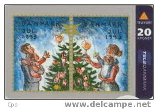 # DANMARK A15 Christmas 1993 - Julemaerkekort 94 20 Magnetic 10.93  Tres Bon Etat - Danimarca