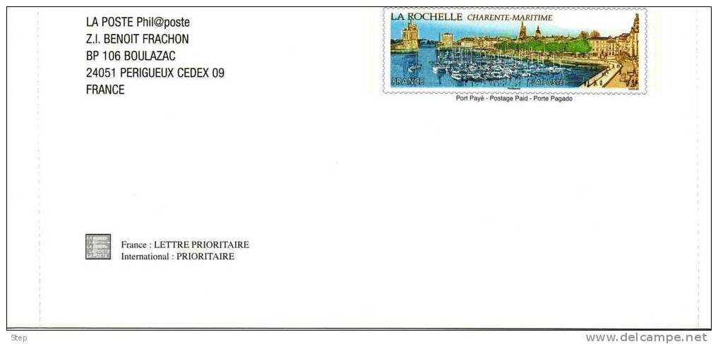 PAP TSC PHILAPOSTE CARTE-LETTRE POUR LA CHARTE DE LA PHILATELIE 2009 Timbre "LA ROCHELLE" NEUVE - Prêts-à-poster:Stamped On Demand & Semi-official Overprinting (1995-...)