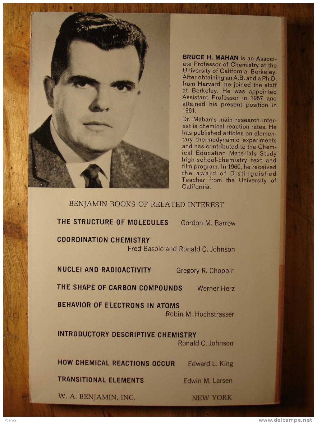 ELEMENTARY CHEMICAL THERMODYNAMICS - BRUCE MAHAN - W.A. BENJAMIN INC NEW YORK - 1964 - Química