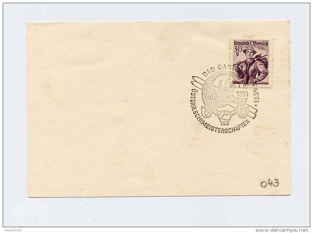 1.II.1954  - Sonderstempel-Blatt -  Bad Gastein  Österr. Schimeisterschaften (SSt 043) - Brieven En Documenten