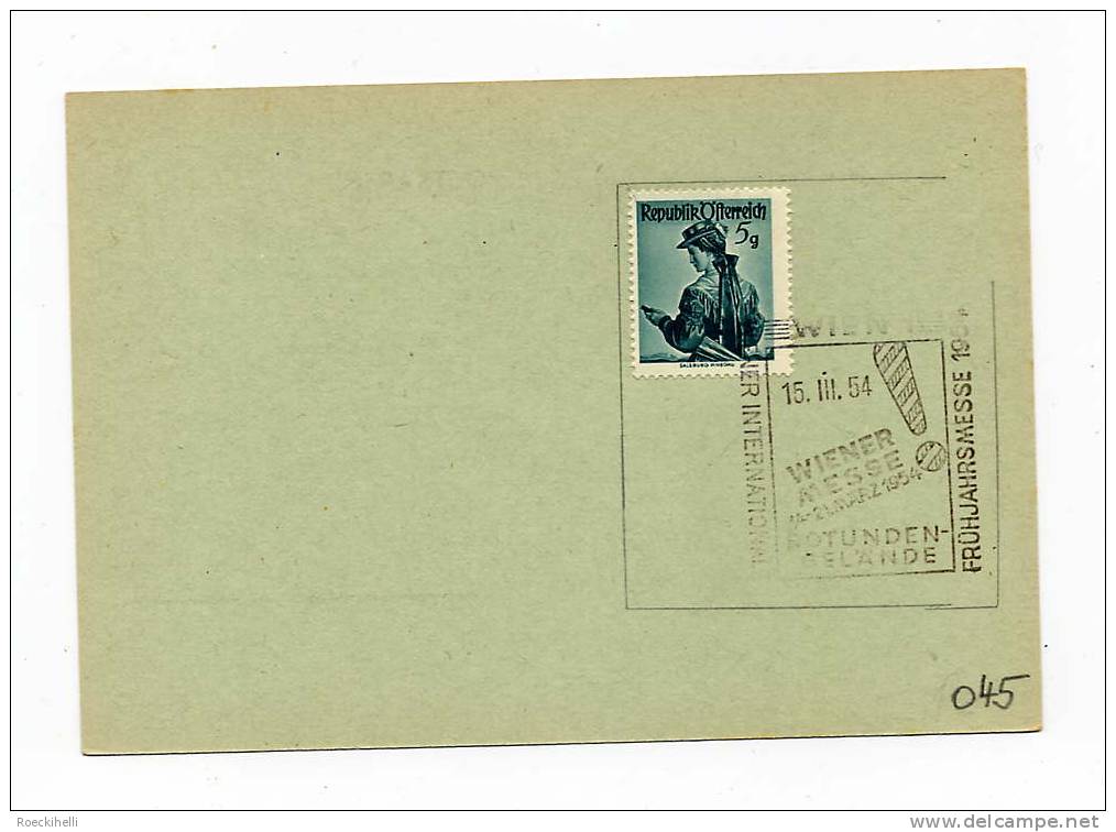 15.III.1954  - Sonderstempel-Blatt -  Wiener Internat.  Frühjahrsmesse  (SSt 045) - Storia Postale