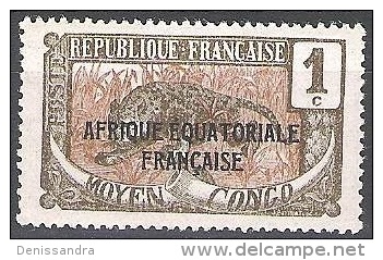 Moyen-Congo 1924 Michel 25 Neuf ** Cote (2002) 0.60 Euro Léopard - Nuovi