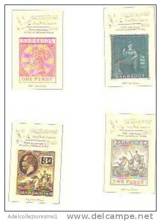 32885) BARBADOS -SERIE COMPLETA -MNH** - 150°ann.del Penny Black-  N°776-79 - Barbades (1966-...)