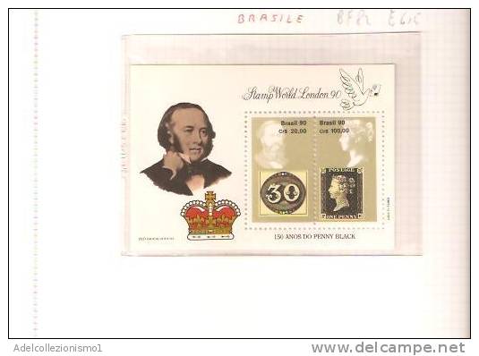 32901) BRASILE- SERIE COMPLETA -MNH** - 150°ann.del Penny Black--LONDON 90-BF 82 - Ongebruikt