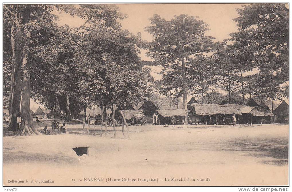 Cpa - KANKAN - Le Marché à La Viande - Guinee