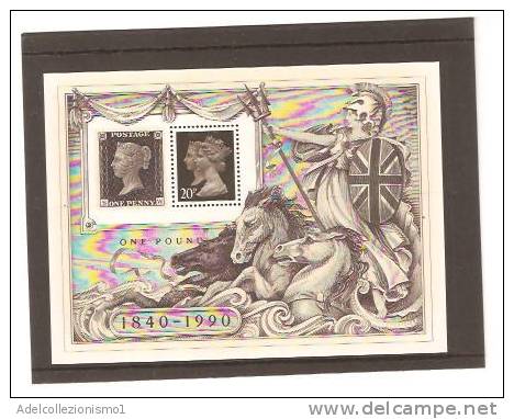 32938)  GRAN BRETAGNA- SERIE COMPLETA -MNH** - 150°ann.del Penny Black--LONDON 90-n°bf 6 - Fogli Completi