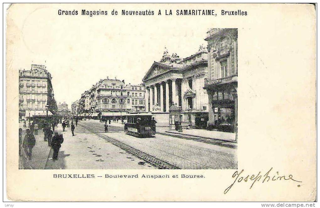 Bruxelles - Boulevard Anspach Et Bourse - Grands Magasins De Nouveautés A La Samaritaine - Lanen, Boulevards