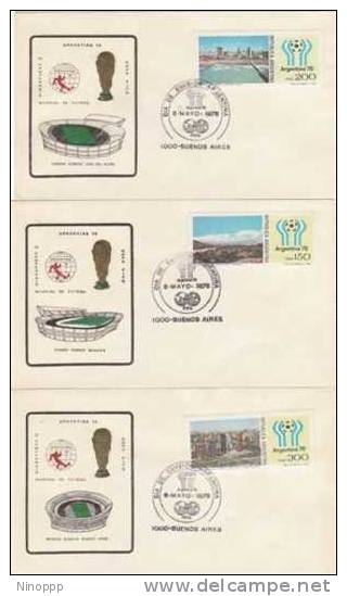 Argenina-1978 Soccer World Cup Set 5 Stadium Covers - Sonstige & Ohne Zuordnung