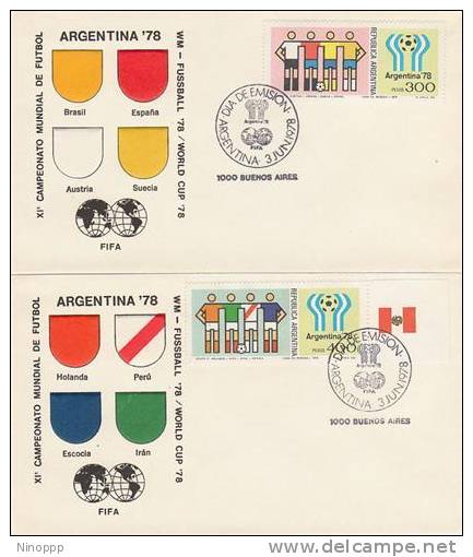 Argentina-1978 Soccer Worl Cup Set 4 FDCs - Other & Unclassified