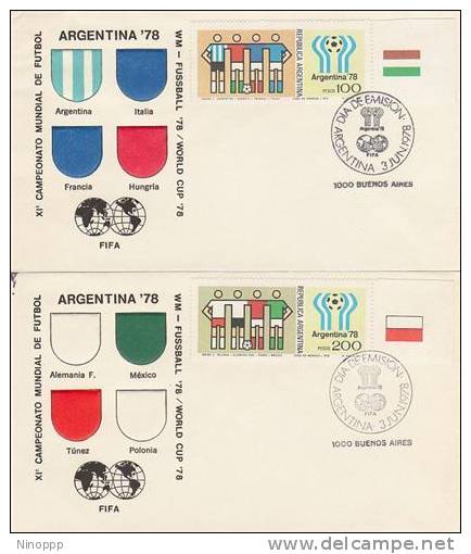 Argentina-1978 Soccer Worl Cup Set 4 FDCs - Other & Unclassified