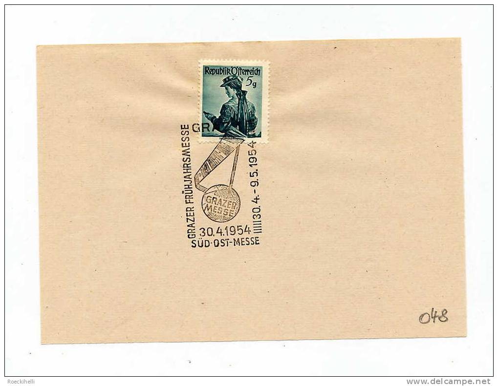 Sonderstempel-Blatt - 30.4.1954 - Graz 1 - Grazer Frühjahrsmesse    (SSt 048) - Brieven En Documenten