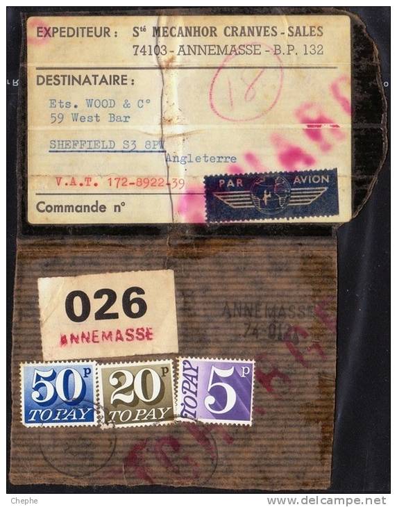 GB  Postage Dues 5p, 20p & 50p On Large Piece [D7854] - Portomarken