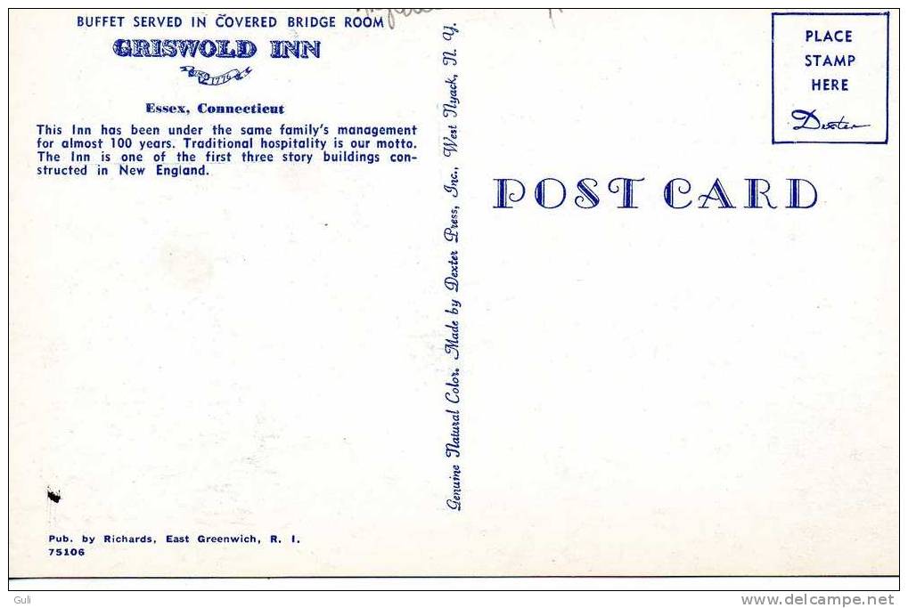 GRISWOLD INN - ESSEX  Connecticut Etats Unis  - Buffet Served In Covered Bridge Room*PRIX FIXE - Autres & Non Classés