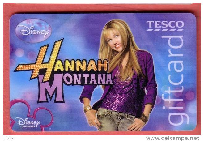 WALT DISNEY - HANNAH MONTANA  ( England - Gift Card ) * Film - Movie - Cinema - Movies - TESCO Giftcard - Disney