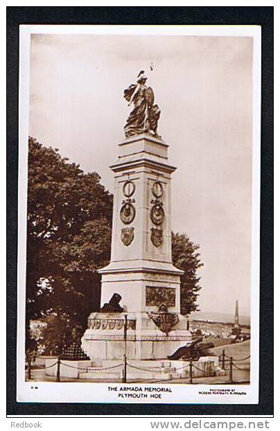 Real Photo Postcard The Armada Memorial Plymouth Hoe Devon - Spain Interest - Ref 503 - Plymouth