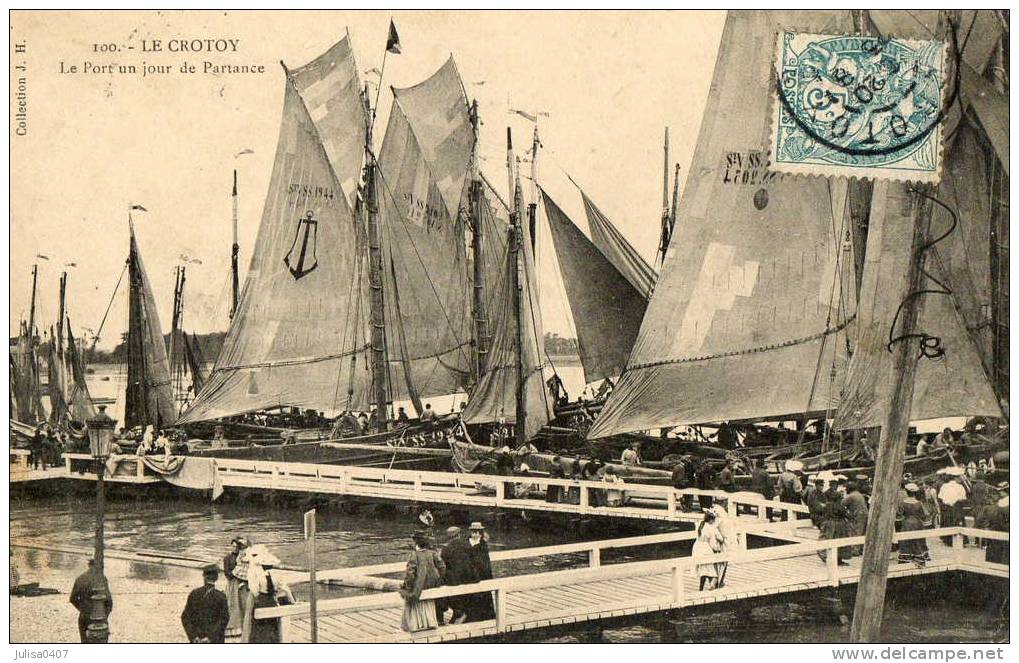 LE CROTOY (80) Port Départ Des Voiliers Pour La Peche Beau Plan - Le Crotoy