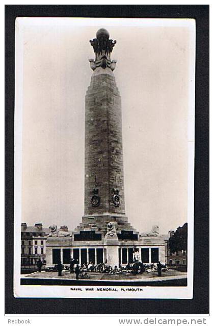 Real Photo Postcard Naval War Memorial Plymouth Devon - Ref 504 - Plymouth