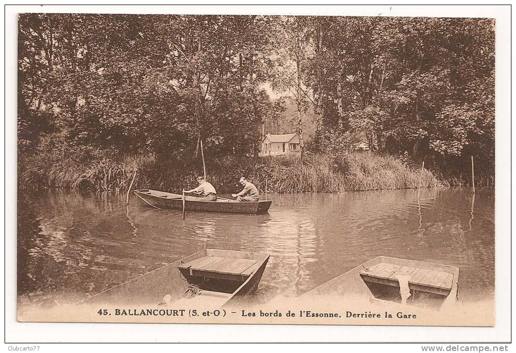 Ballancourt-sur-Essonne (91) : Partie De Barque Derrière La Gare Environ 1930 (animée). - Ballancourt Sur Essonne