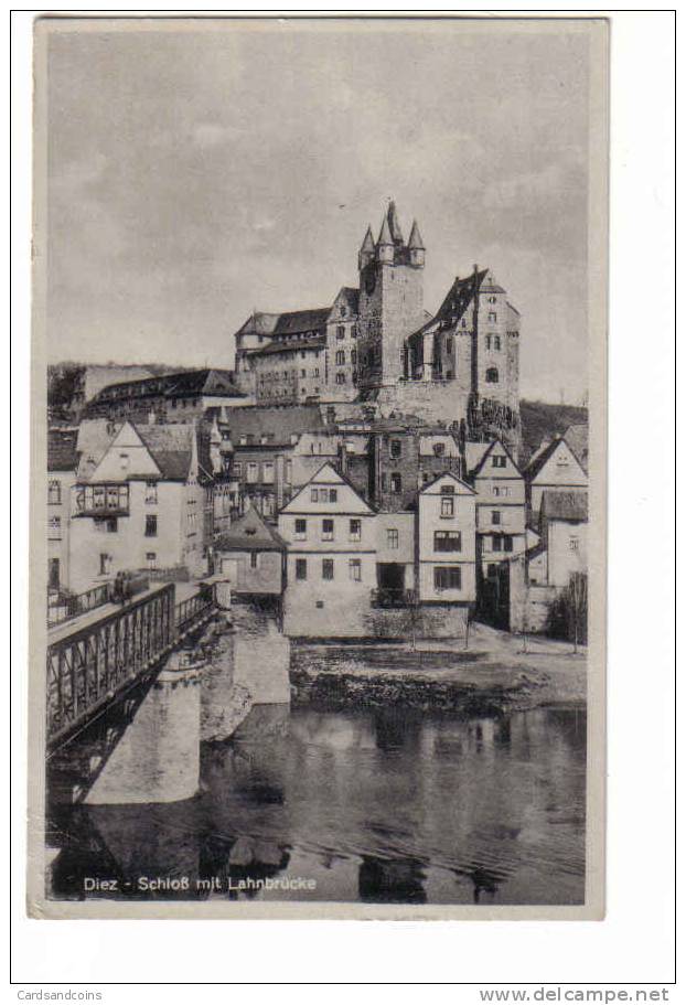 Diez 1943 Gel  Mit Motiv Brücke : Lahnbrücke - Diez