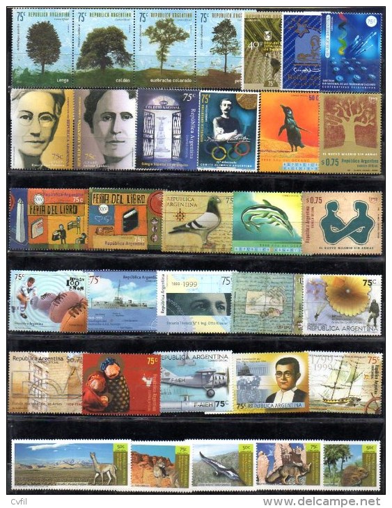 ARGENTINE 1999 - COMMEMORATIFS 37v + 10 BF - Nuevos