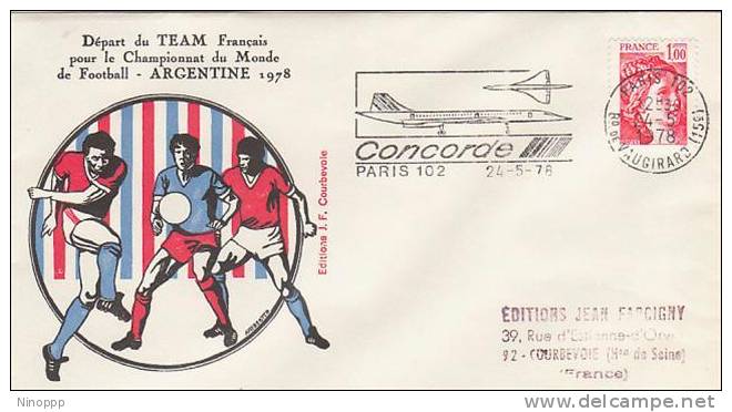 France-1978 Soccer World Cup Team Departure Flight Souvenir Cover - Other & Unclassified