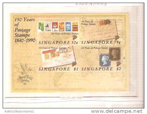 32959) SINGAPORE- SERIE COMPLETA -MNH** - 150°ann.del Penny Black--LONDON 90-BF - Singapore (1959-...)