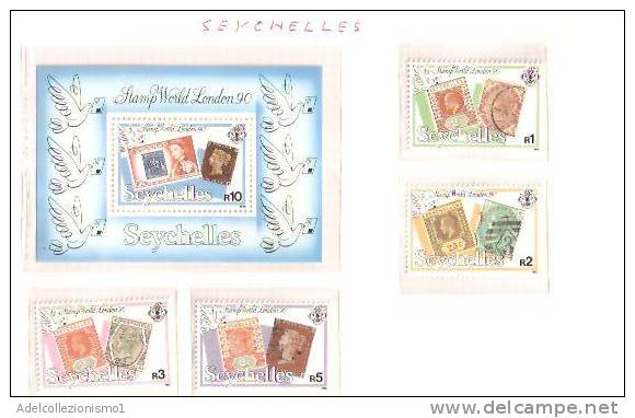 32951) SEYCHELLES-SERIE COMPLETA -MNH** - 150°ann.del Penny Black--LONDON 90+ BF - Seychellen (1976-...)