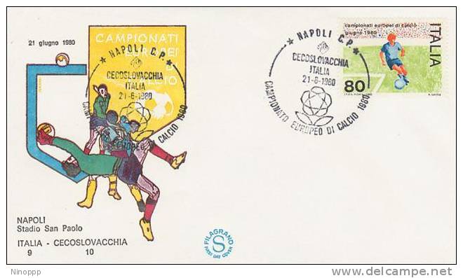 Italy-1980 European Soccer Championship ,Italy 9 - Czechoslovakia 10 Souvenir Cover - Other & Unclassified