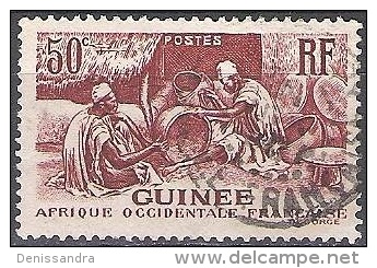 Guinée 1938 Michel 140 O Cote (2001) 0.60 Euro Tresseur Cachet Rond - Oblitérés