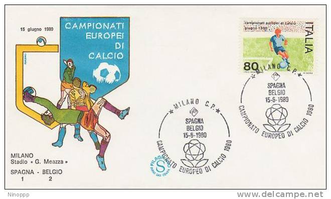 Italy-1980 European Soccer Championship Spain 1 - Belgium 2  Souvenir Cover - Other & Unclassified