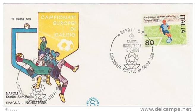 Italy-1980 European Soccer Championship Spain 1 -England 2 Souvenir Cover - Other & Unclassified