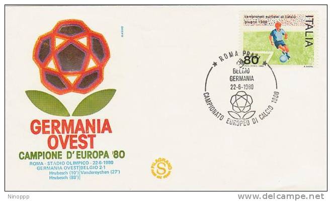 Italy-1980 European Soccer Championship, Vinner Germany Souvenir Cover - Other & Unclassified