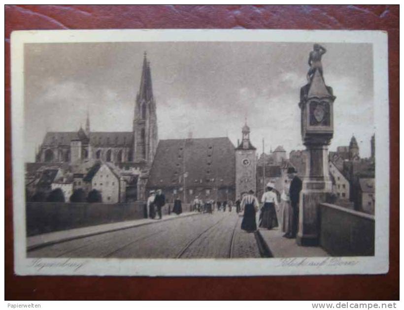 Regensburg - Blick Von Steinerner Brücke Auf Den Dom - Regensburg