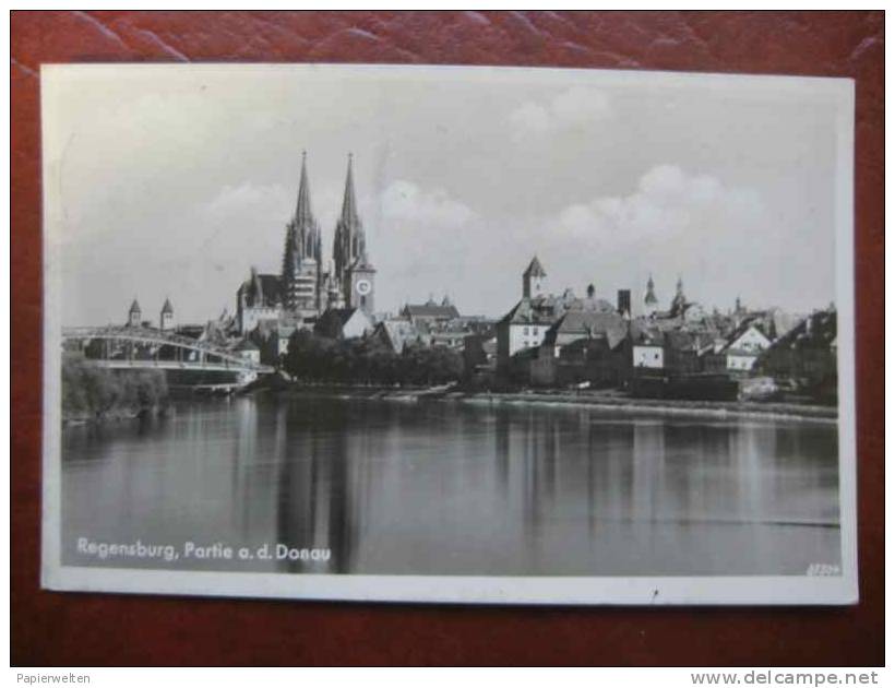 Regensburg - Donau Brücke Eingerüsteter Dom - Regensburg