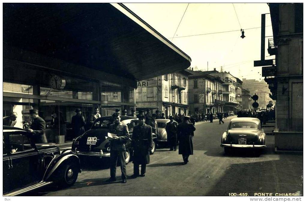 PONTE CHIASSO - CONFINE ITALO SVIZZERO - ANIMATA -  AUTOMOBILI MILITARI  DOGANA COMO   NON   VIAGGIATA COME DA FOTO - Dogana