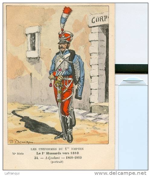 UNIFORMES -regiments -ref 457- Illustrateur  P Benigni   -le 1er Hussards  Vers 1810- - Uniformes