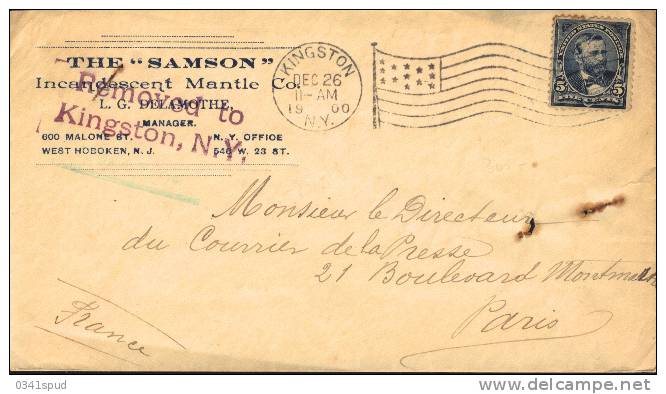 1900  USA   Kingston  Slogan Cancellation - Marcofilie