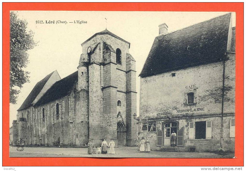 Dpt 18  Lere " L'eglise " Cafe Auberge - Lere