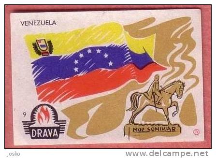 VENEZUELA Flag ( Yugoslavia ) * Drapeau Bandera Fahne Bandiera Flags Drapeaux * Matchbox Label Etiquette Allumettes - Matchbox Labels