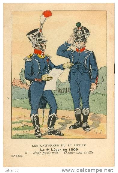 UNIFORMES -regiments -ref 405- Illustrateur  H Boisselier - Le 8eme Leger En 1809- - Uniformes