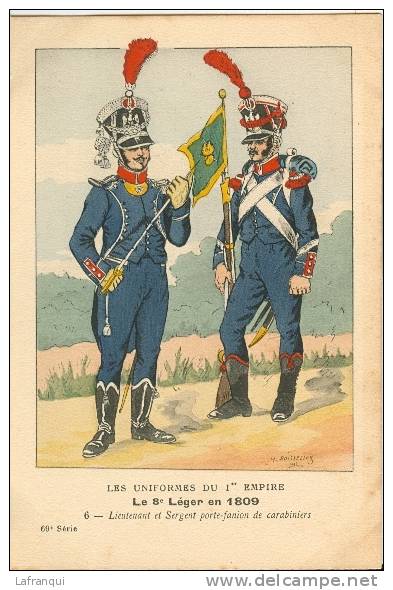 UNIFORMES -regiments -ref 404- Illustrateur  H Boisselier - Le 8eme Leger En 1809- - Uniformes