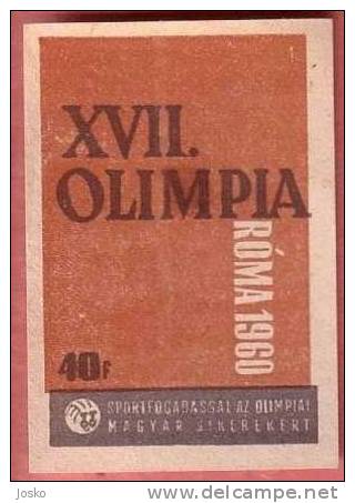 OLYMPIC GAMES Roma 1960 Italy ( Hungary ) Jeux Olympiques Olympia Olimpiadi Olimpici Matchbox Label Etiquette Allumettes - Matchbox Labels