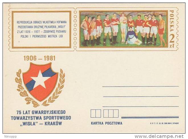 Poland-1981 75th Anniversary Football Mint Postal Card - Other & Unclassified