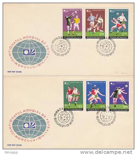 Romania-1974 Football World Cup Set 2 FDCs - Other & Unclassified