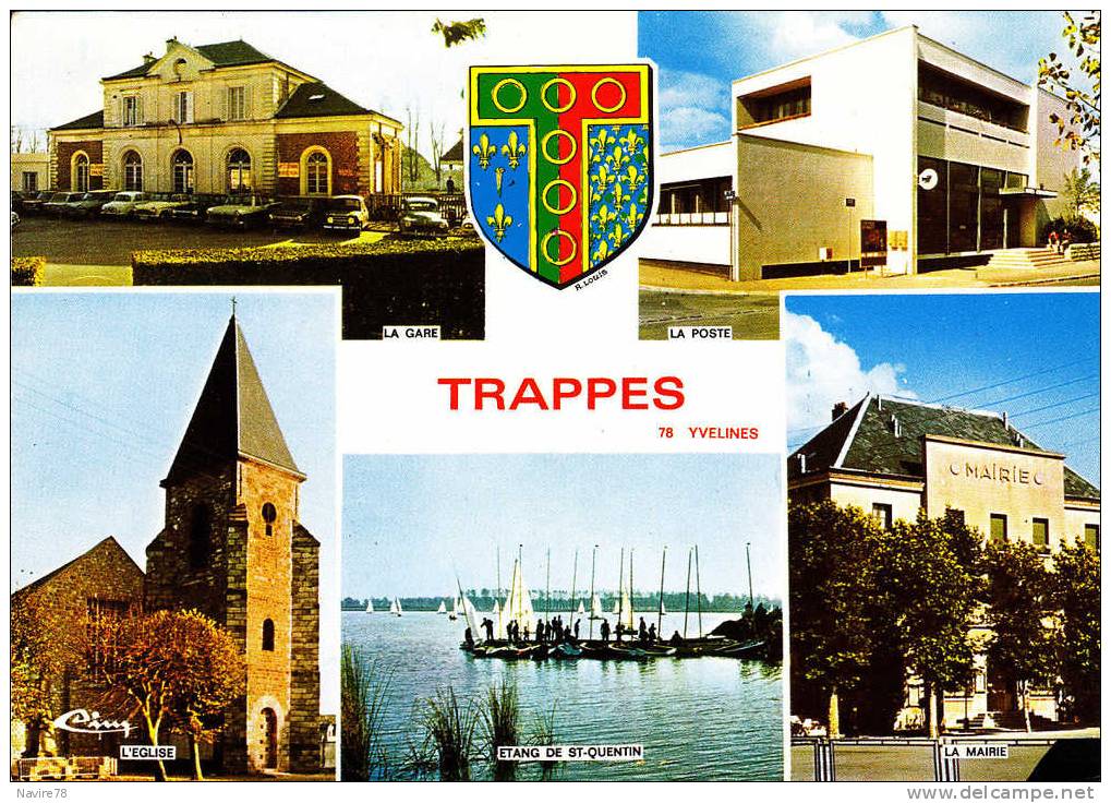 78 TRAPPES.  GARE, POSTE, ETANG, EGLISE Et  MAIRIE. - Trappes