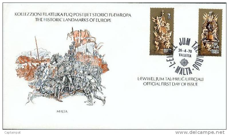 05 M - FDC Héritage Historique De L'Europe - Monuments: Malte - 26-04-78 - 1978