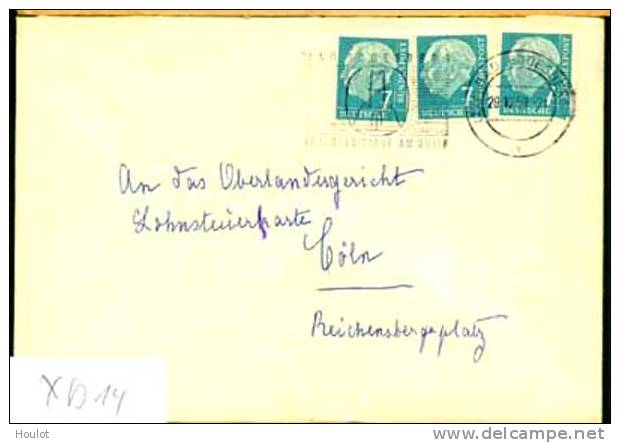 Bund Mi.N° 3x 181 Als Mehrfachfrankatur Auf Brief Gestempelt  20.12.59 Bad Godesberg - Cartas & Documentos