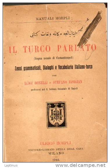 MANUALE HOEPLI Il Turco Parlato 1910 - Old Books